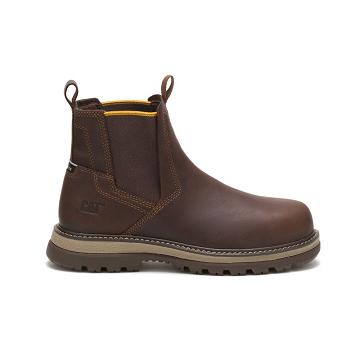 Caterpillar Fairbanks Chelsea Steel Toe Férfi Munkabakancs Kávé | HU2592ZG